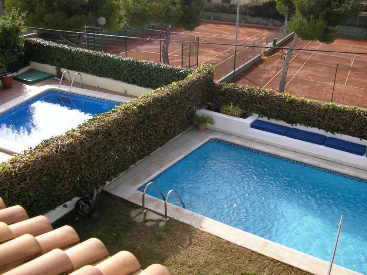 Swimming pool of Single-family semi-detached for sale in Sitges  with Heating, Parquet flooring and Terrace