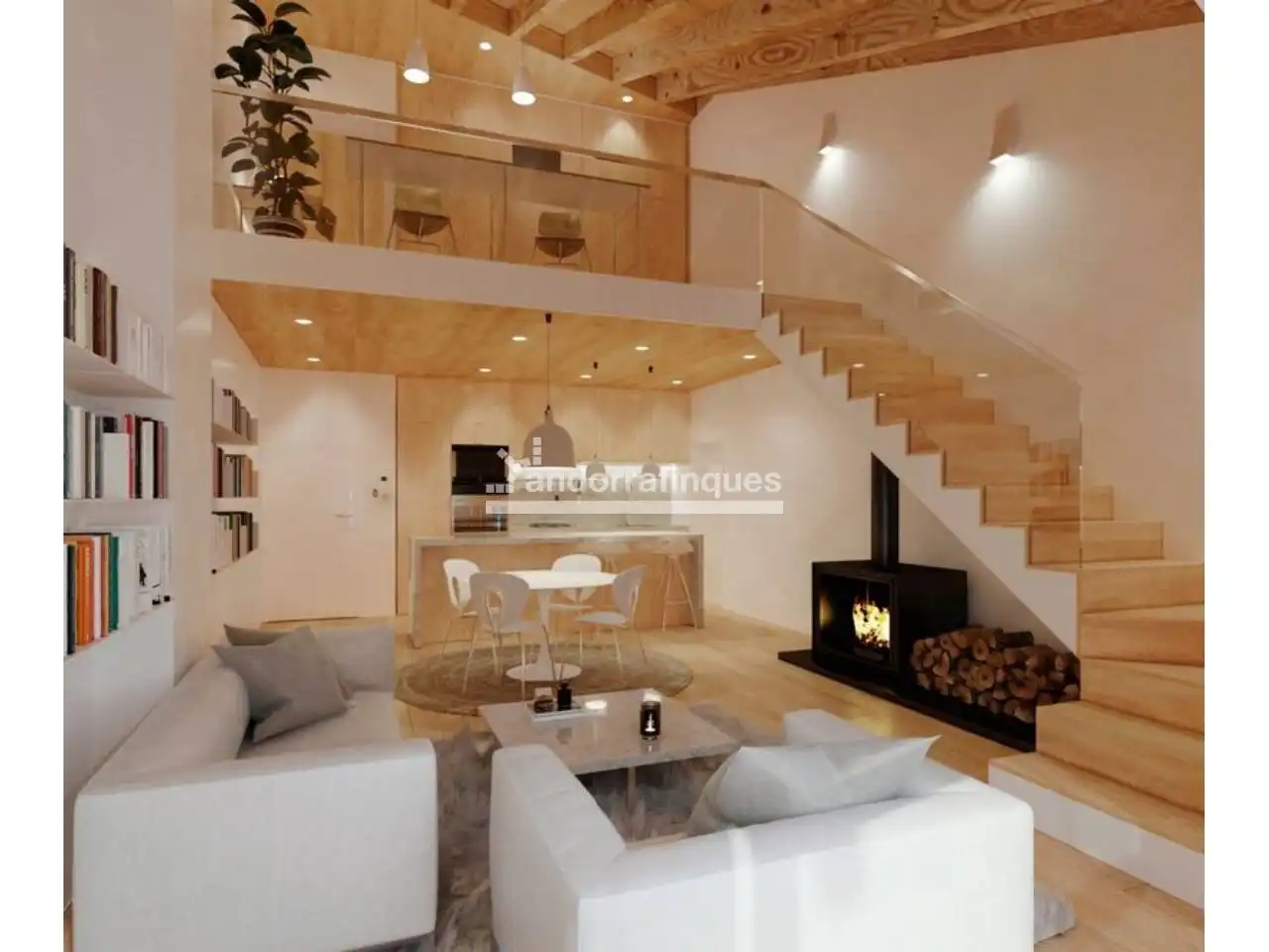 Sala de estar de Ático en venta en Bellver de Cerdanya con Parquet y Terraza