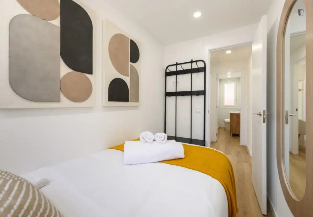 Habitación de Apartamento de alquiler en Madrid con Aire acondicionado, Calefacción y Amueblado