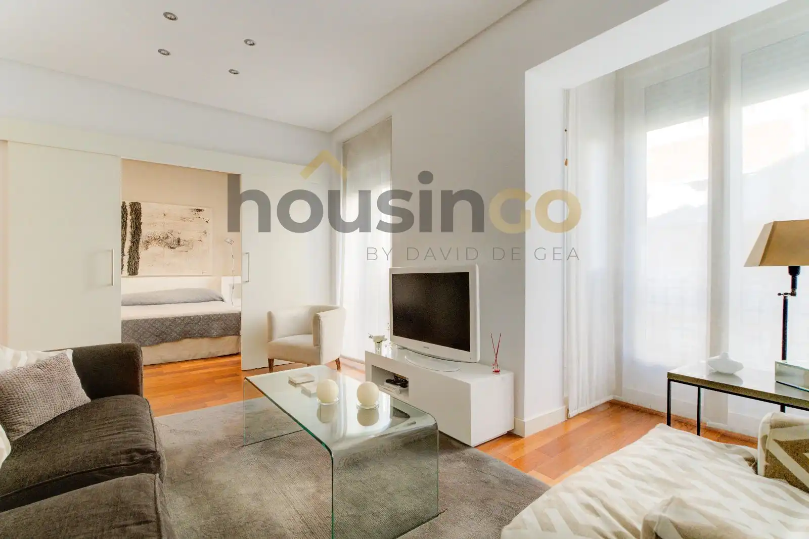 Living room of Flat for sale in  Madrid Capital  with Air Conditioner, Heating and Parquet flooring