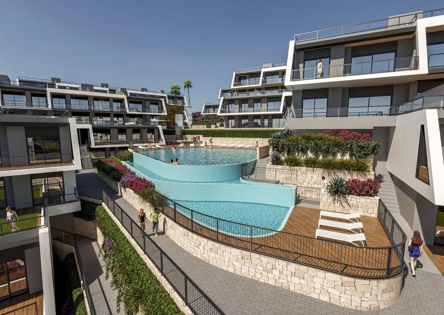 Schwimmbecken von Erdgeschoss zum Verkauf in Santa Pola mit Klimaanlage, Heizung und Privatgarten