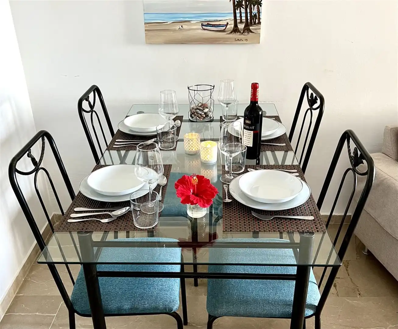 Menjador de Apartament en venda en Estepona amb Aire condicionat i Terrassa