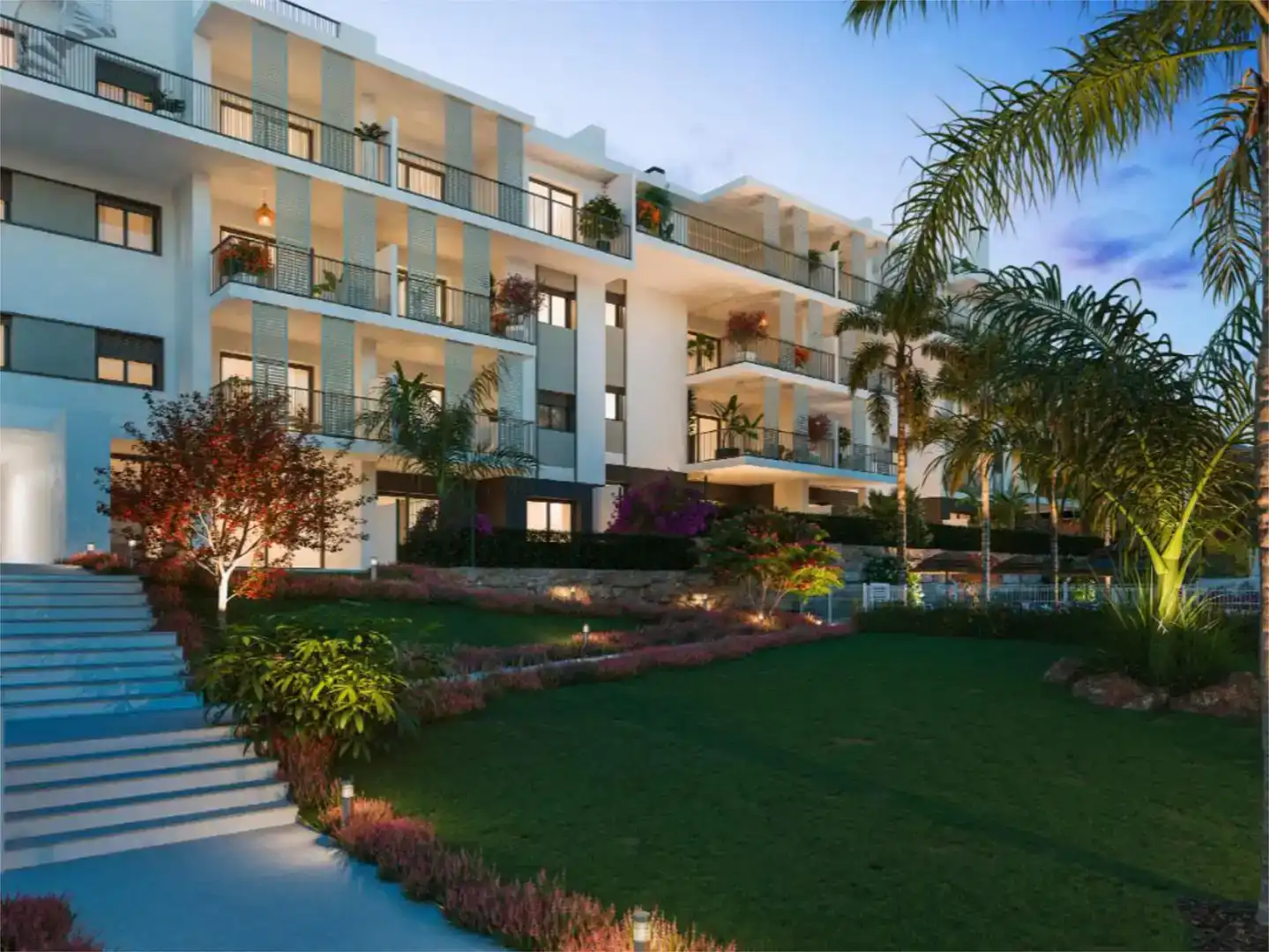 Exterior view of Flat for sale in Estepona  with Air Conditioner, Private garden and Swimming Pool