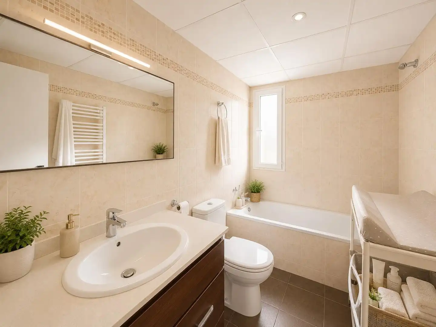 Badezimmer von Einfamilien-Reihenhaus zum Verkauf in Enguera mit Klimaanlage, Heizung und Terrasse