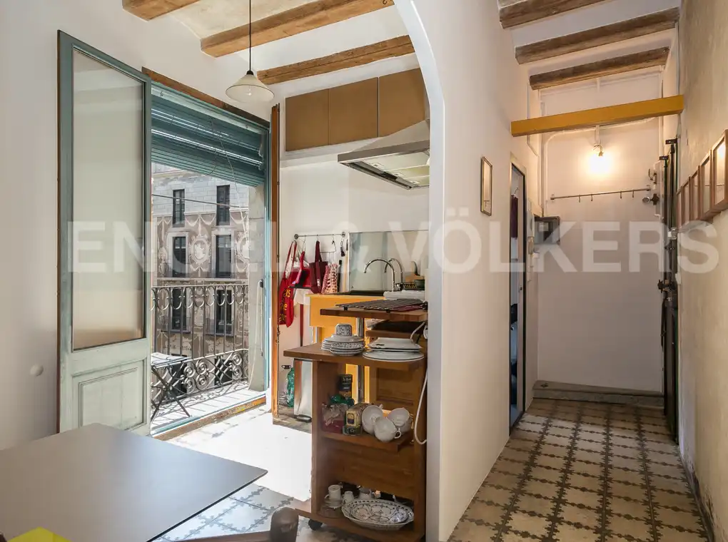 Cocina de Piso de alquiler en Barcelona con Calefacción, Amueblado y Balcón