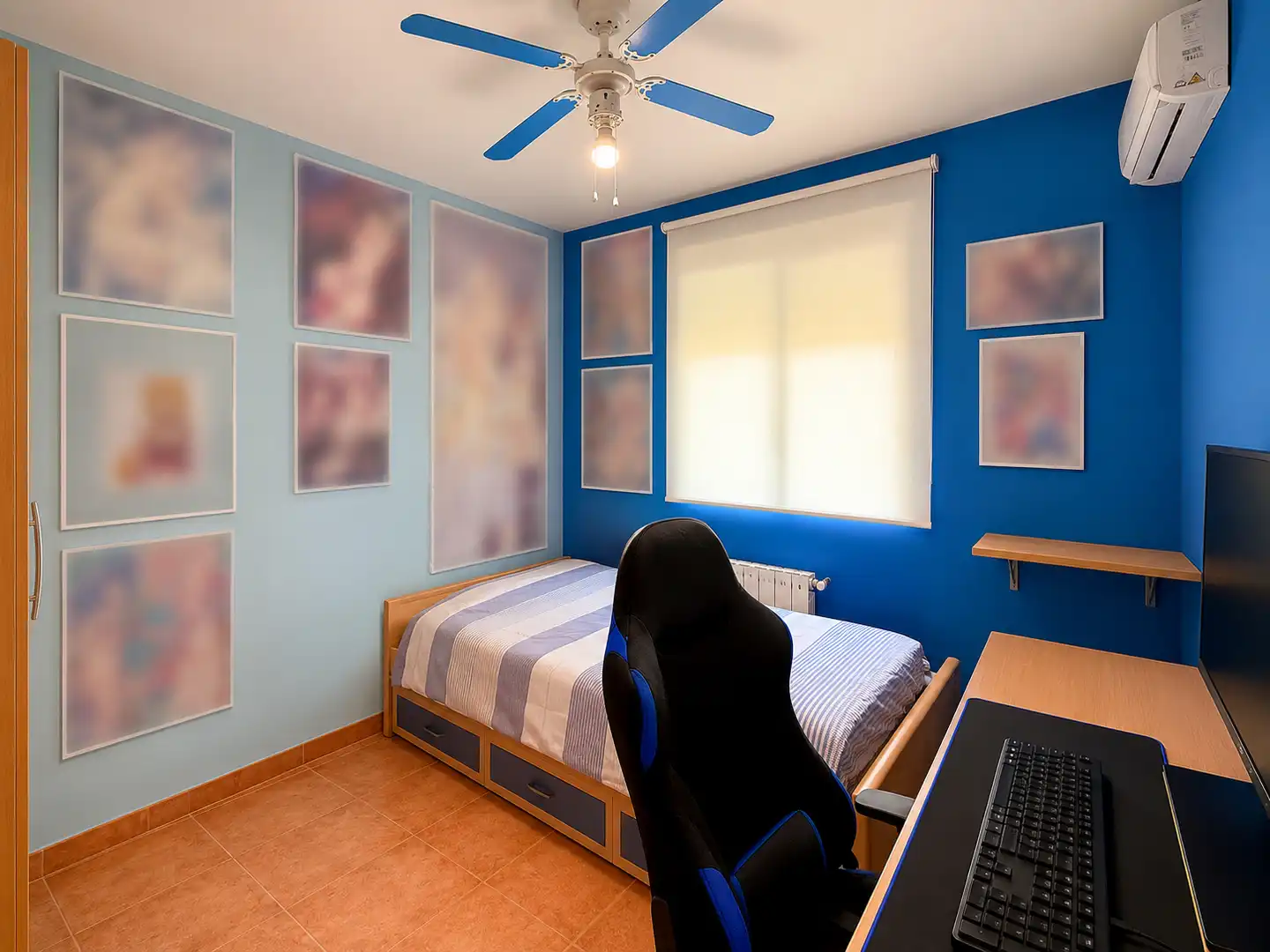 Schlafzimmer von Einfamilien-Reihenhaus zum Verkauf in San Antonio de Benagéber mit Klimaanlage, Heizung und Privatgarten