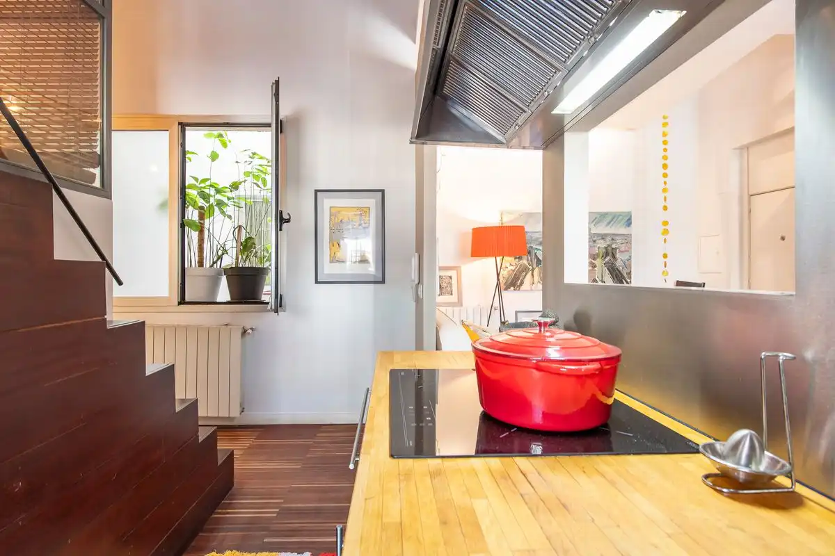 Küche von Loft zum Verkauf in Madrid mit Heizung, Privatgarten und Möbliert