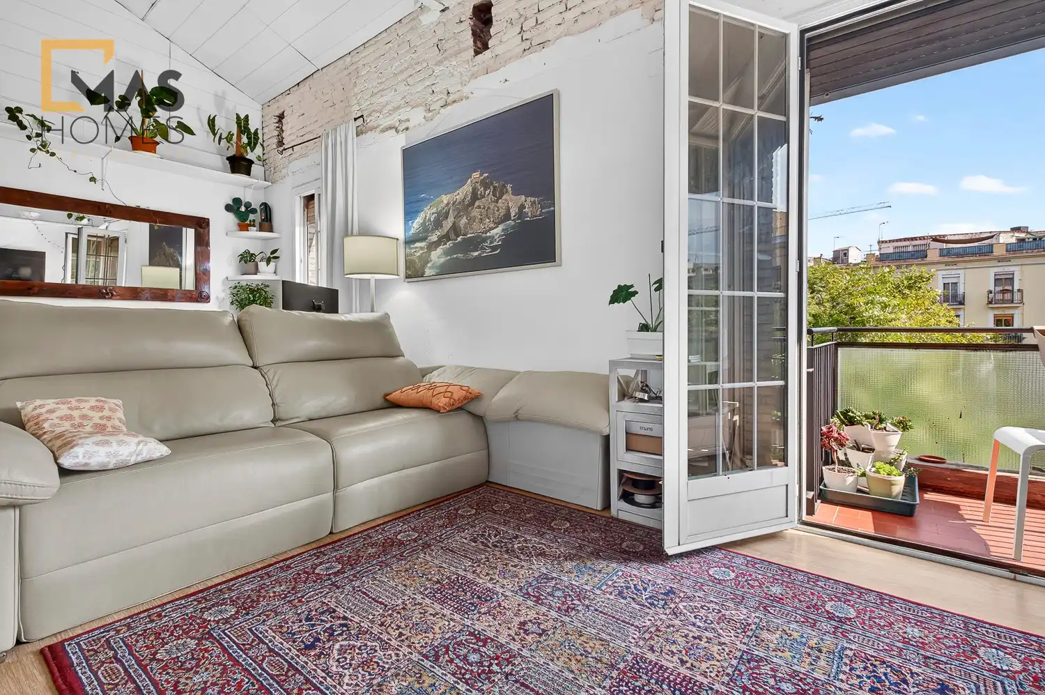 Living room of Attic for sale in Barcelona  with Furnished and Balcony