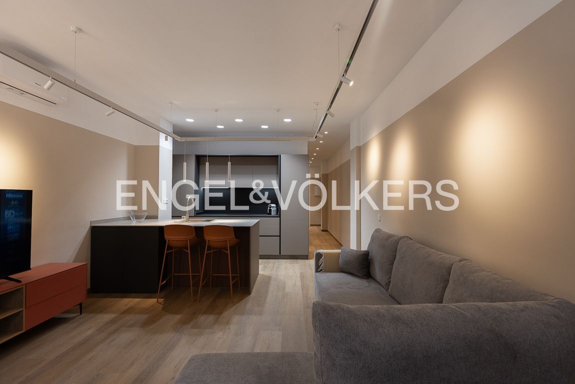 Sala d'estar de Pis de lloguer en  Valencia Capital amb Aire condicionat, Calefacció i Terrassa