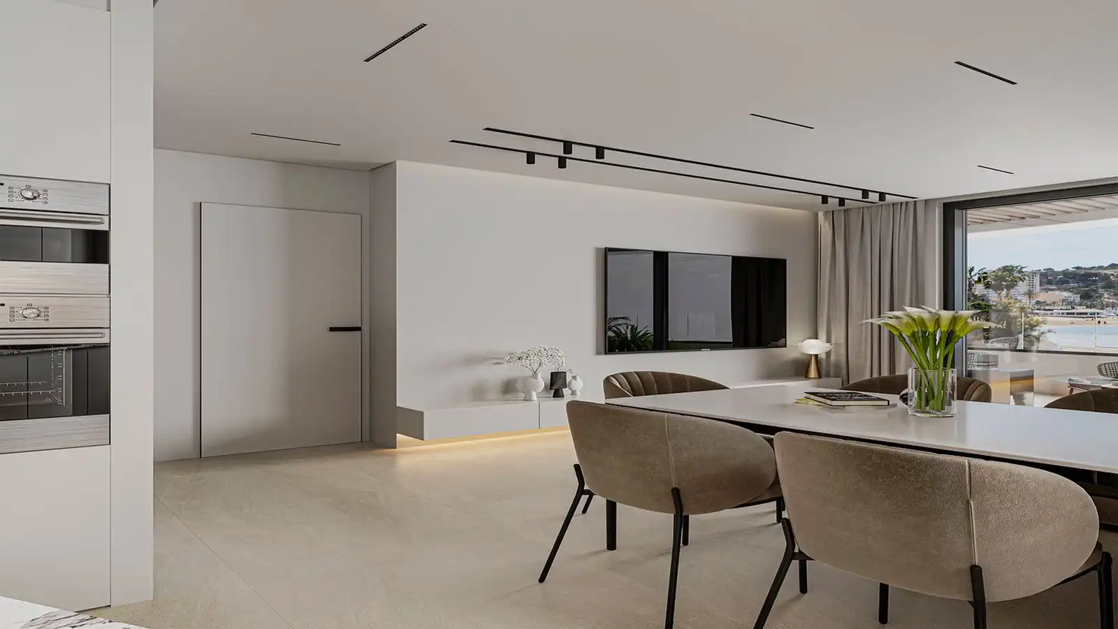Sala de estar de Apartamento en venta en Calpe / Calp con Aire acondicionado, Calefacción y Terraza