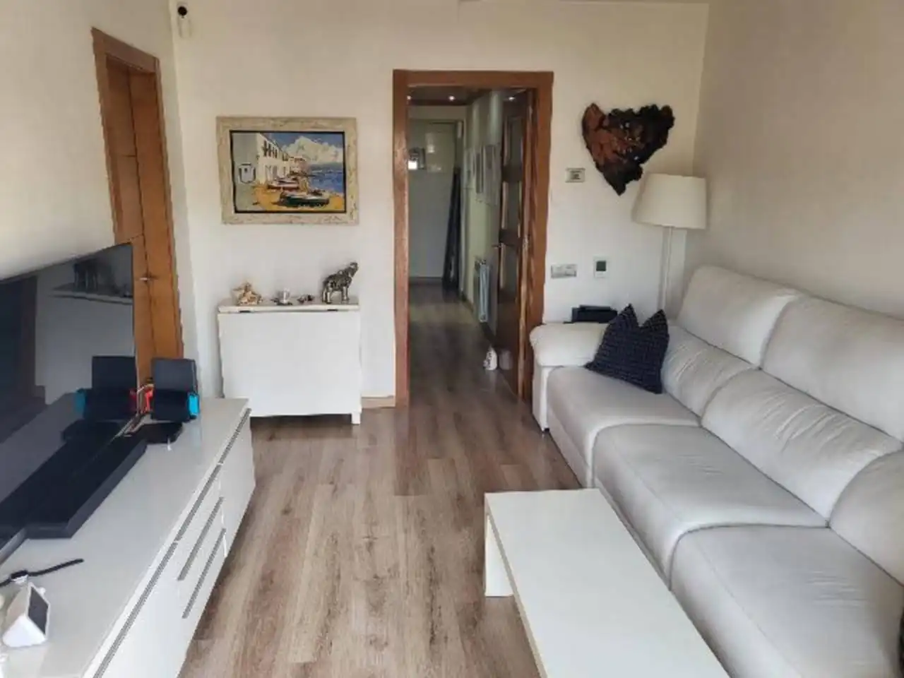 Sala de estar de Piso en venta en Badalona con Aire acondicionado, Calefacción y Parquet