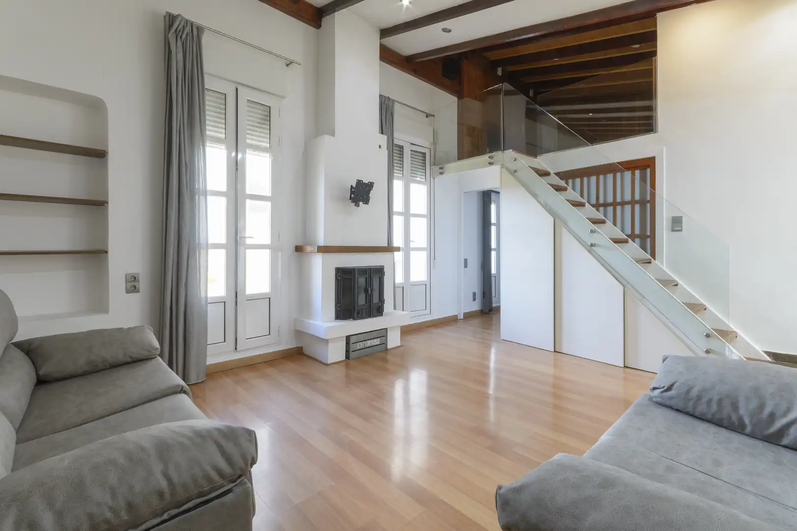 Living room of Houses for sale in Gandia  with Air Conditioner, Parquet flooring and Balcony