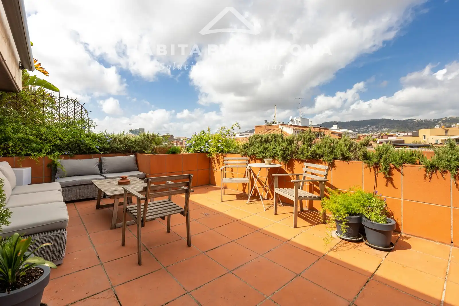 Terraza de Piso de alquiler en Barcelona con Aire acondicionado, Calefacción y Parquet