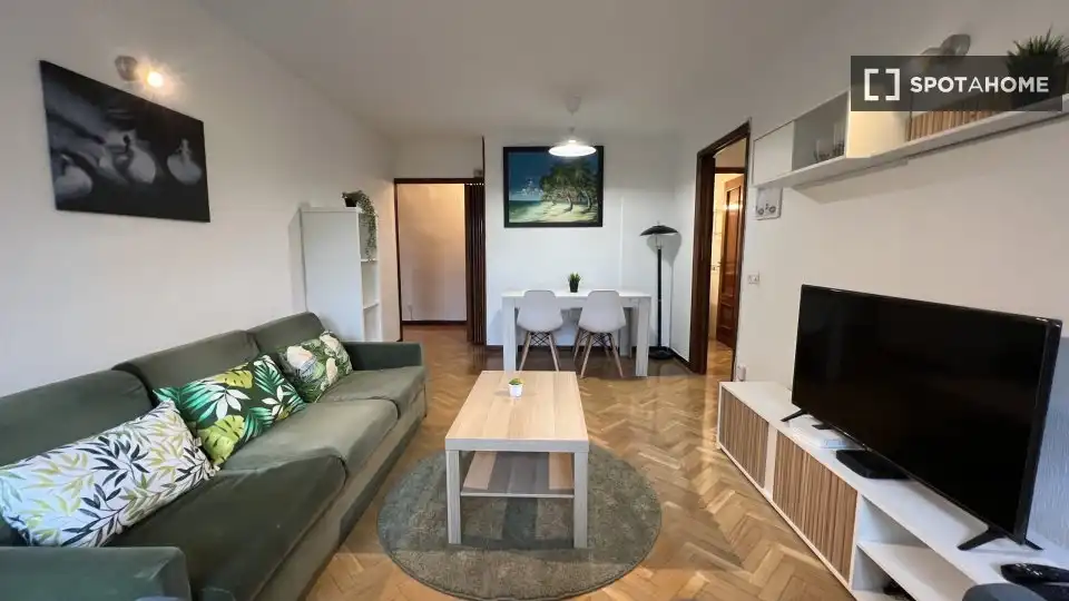 Living room of Flat for rent in Madrid  with Air Conditioner, Heating and Furnished