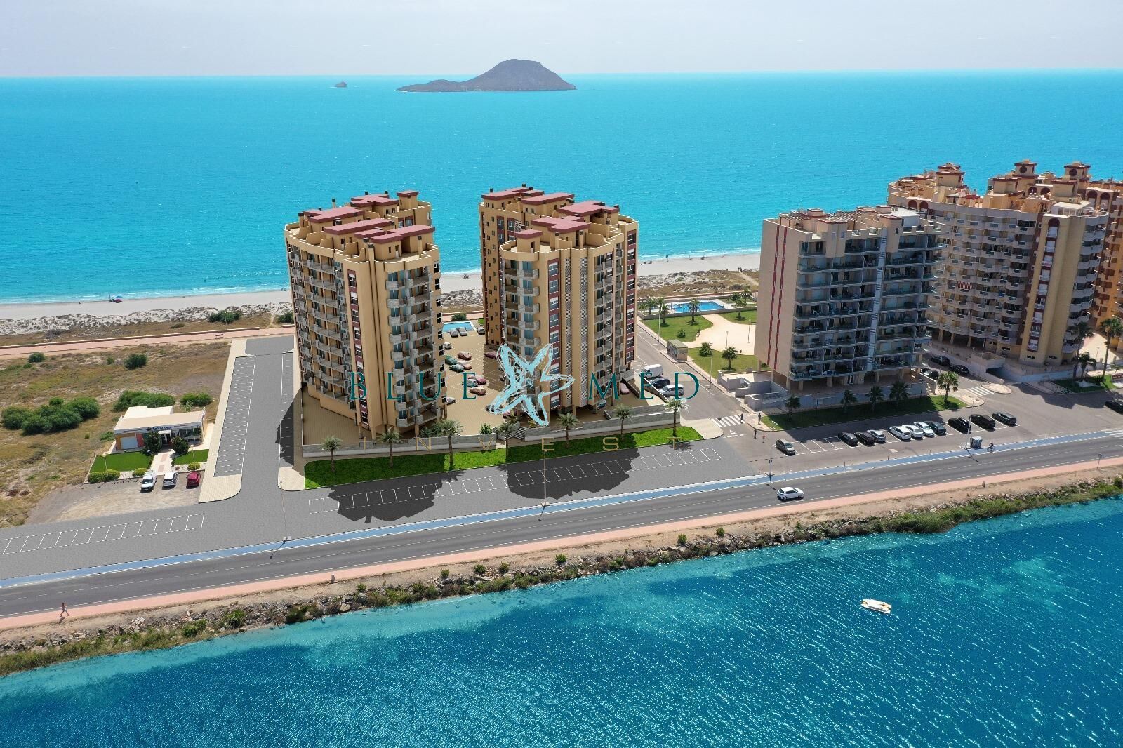 Dormitori de Apartament en venda en La Manga del Mar Menor amb Terrassa i Piscina comunitària