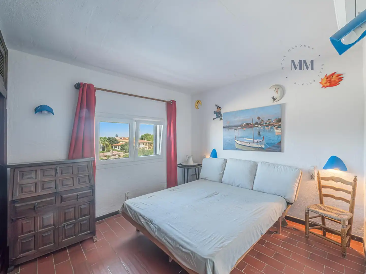 Schlafzimmer von Maisonette zum Verkauf in Es Castell mit Klimaanlage, Terrasse und Balkon