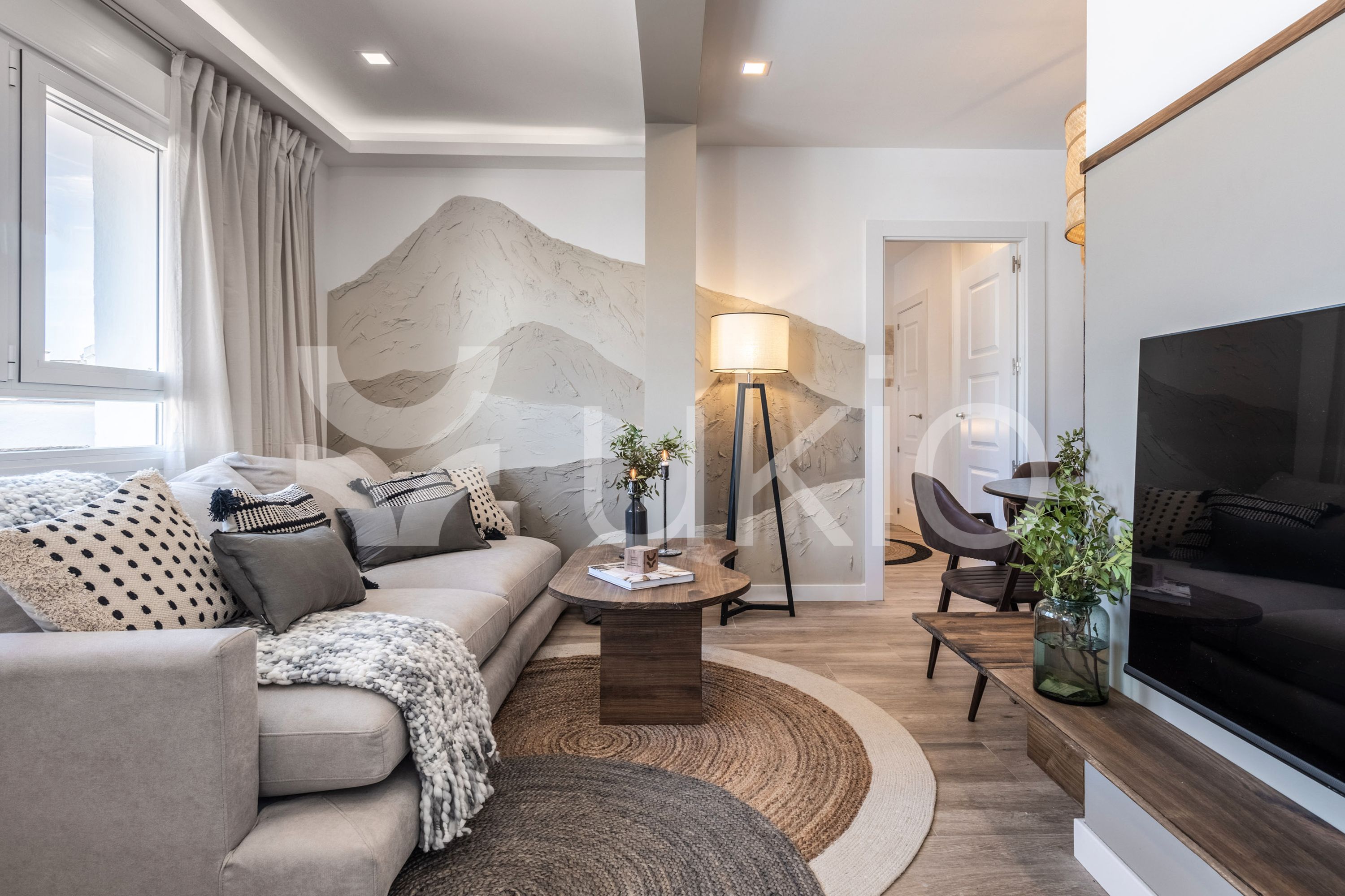 Sala de estar de Apartamento de alquiler en  Madrid Capital con Terraza, Amueblado y Horno