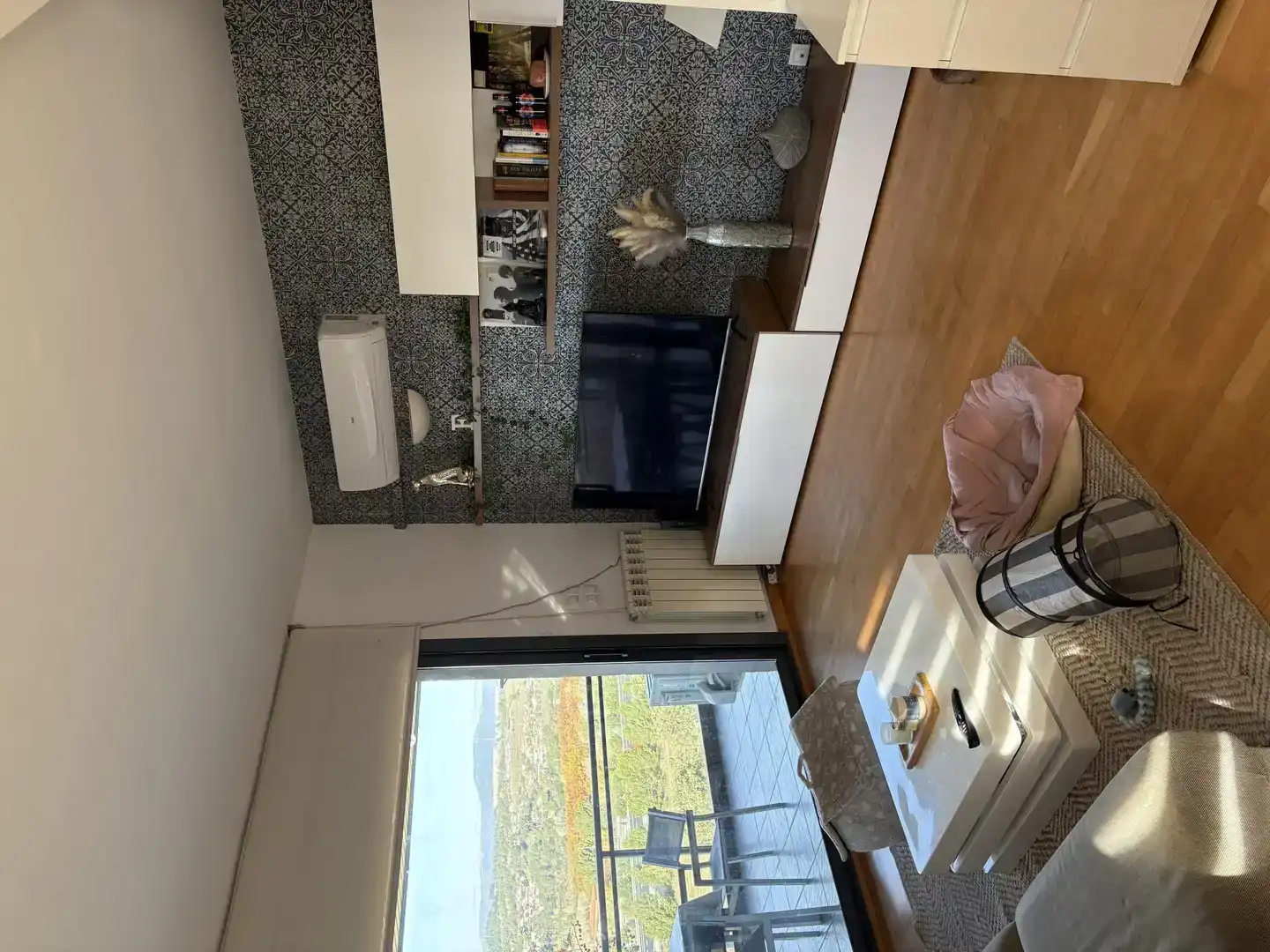 Living room of Flat for share in Gelida  with Parquet flooring, Swimming Pool and Furnished