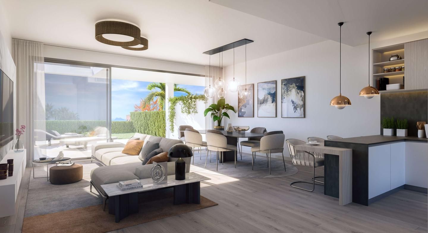 Sala de estar de Casa o chalet en venta en Manilva con Aire acondicionado, Calefacción y Jardín privado