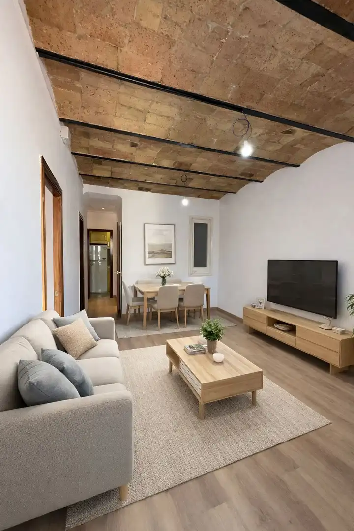 Sala de estar de Piso en venta en  Barcelona Capital con Balcón