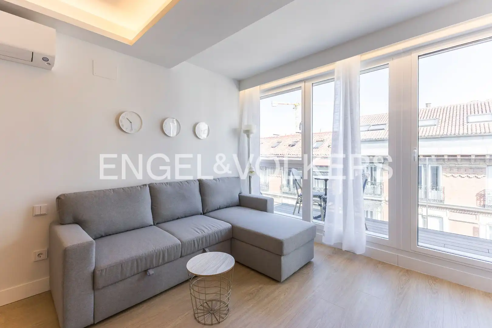 Wohnzimmer von Wohnung zur Miete in Madrid mit Klimaanlage, Heizung und Terrasse