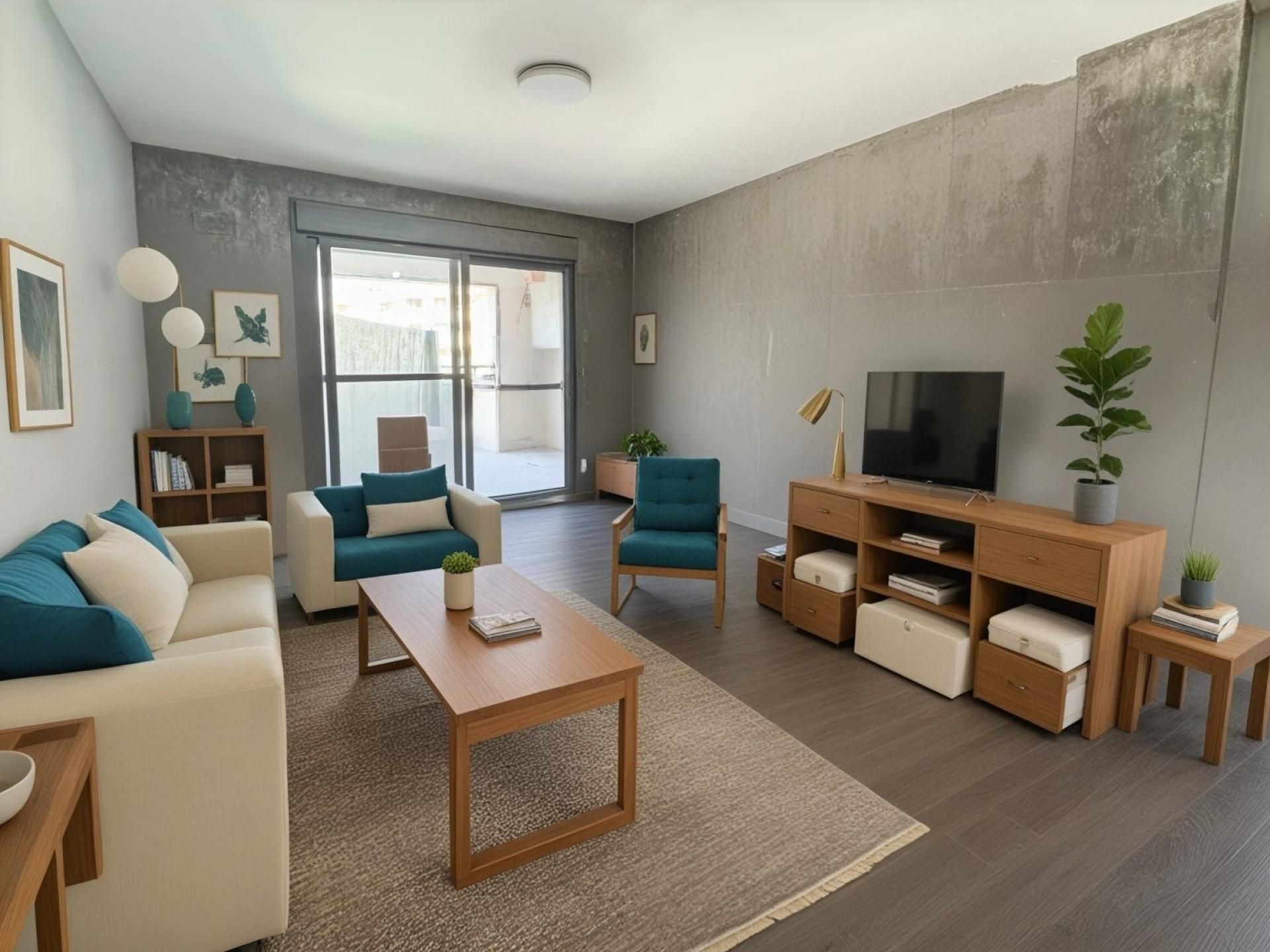 Wohnzimmer von Wohnung zum Verkauf in Villajoyosa / La Vila Joiosa mit Klimaanlage, Heizung und Balkon