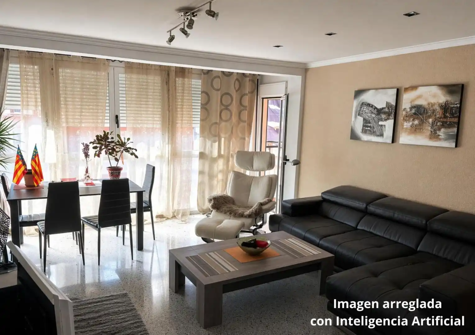 Sala de estar de Piso en venta en Valencia con Aire acondicionado y Balcón