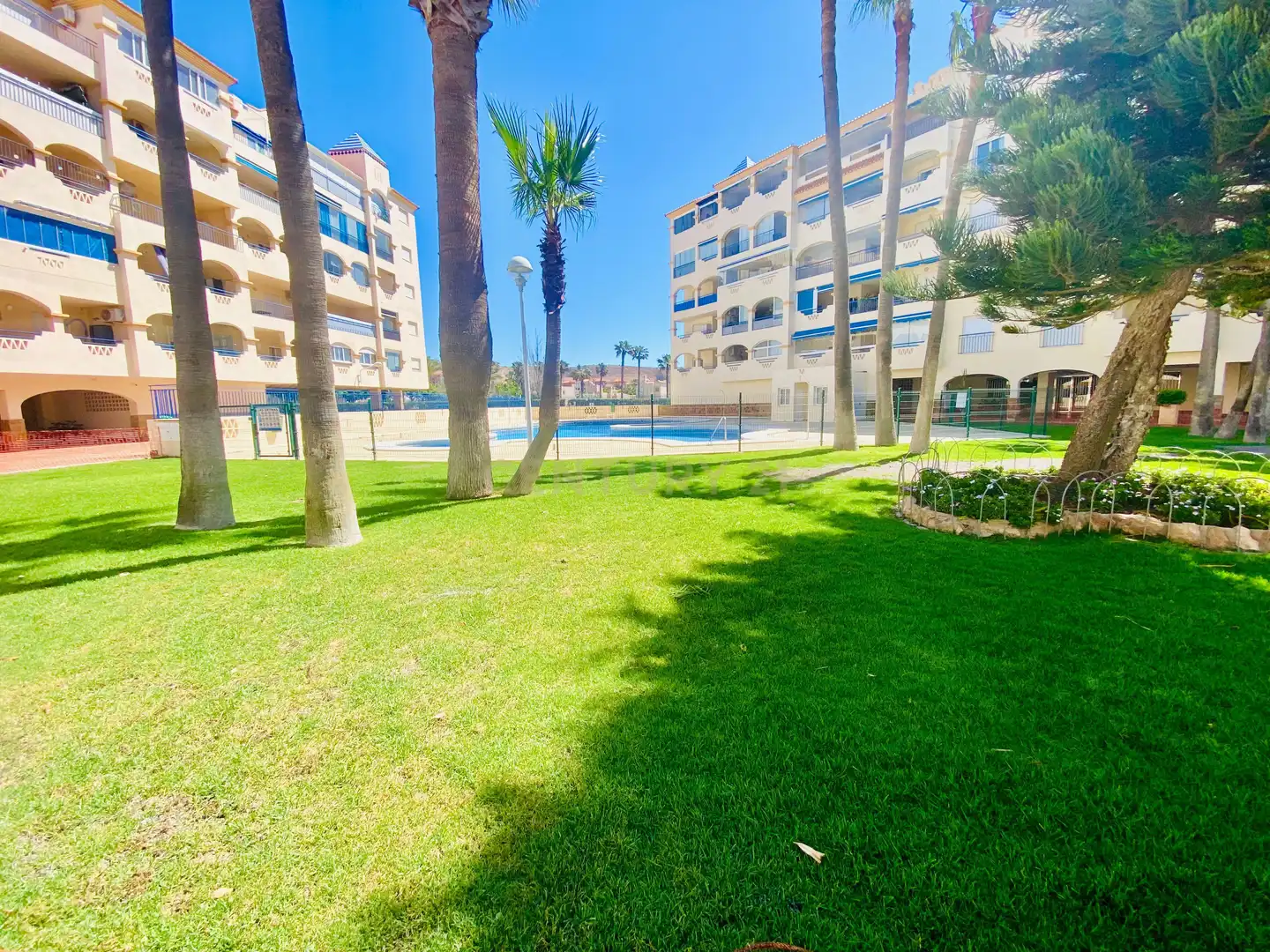 Vista exterior de Estudi en venda en El Ejido amb Aire condicionat, Balcó i Piscina comunitària