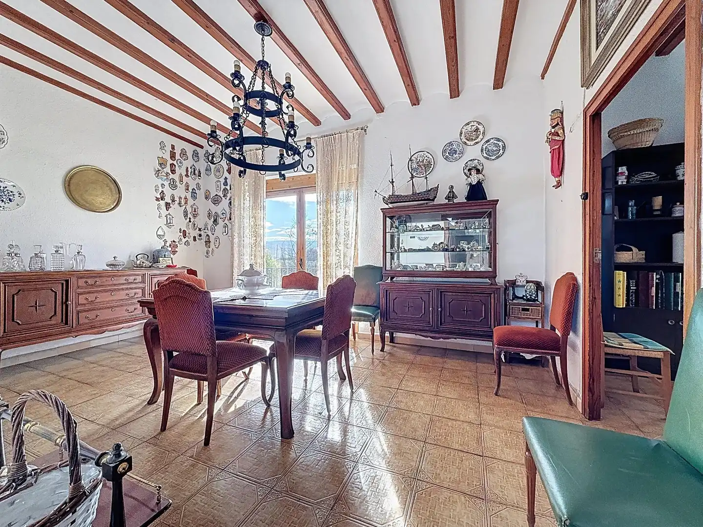Comedor de Finca rústica en venta en Castalla con Jardín privado, Terraza y Piscina