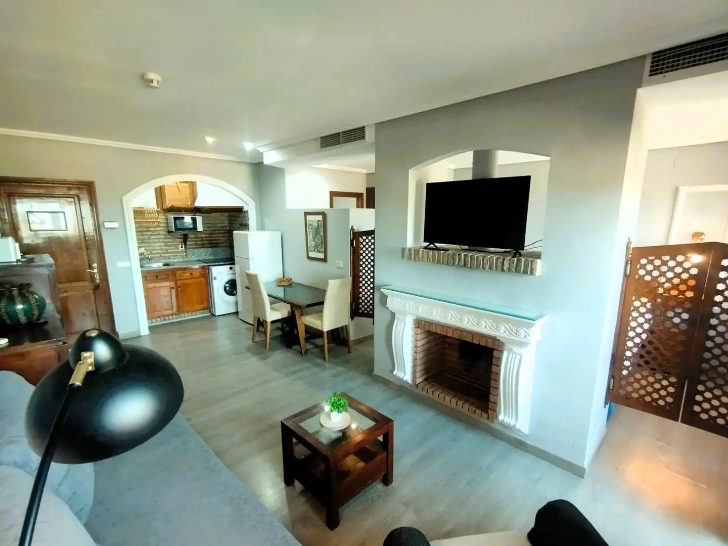 Sala de estar de Estudio en venta en San Fernando con Aire acondicionado, Terraza y Amueblado