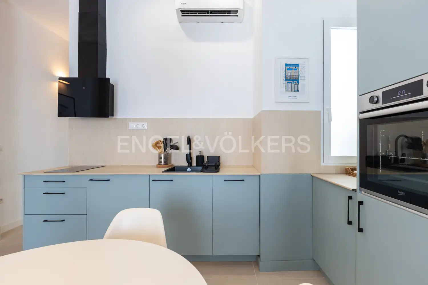 Cocina de Piso de alquiler en Valencia con Aire acondicionado, Calefacción y Terraza