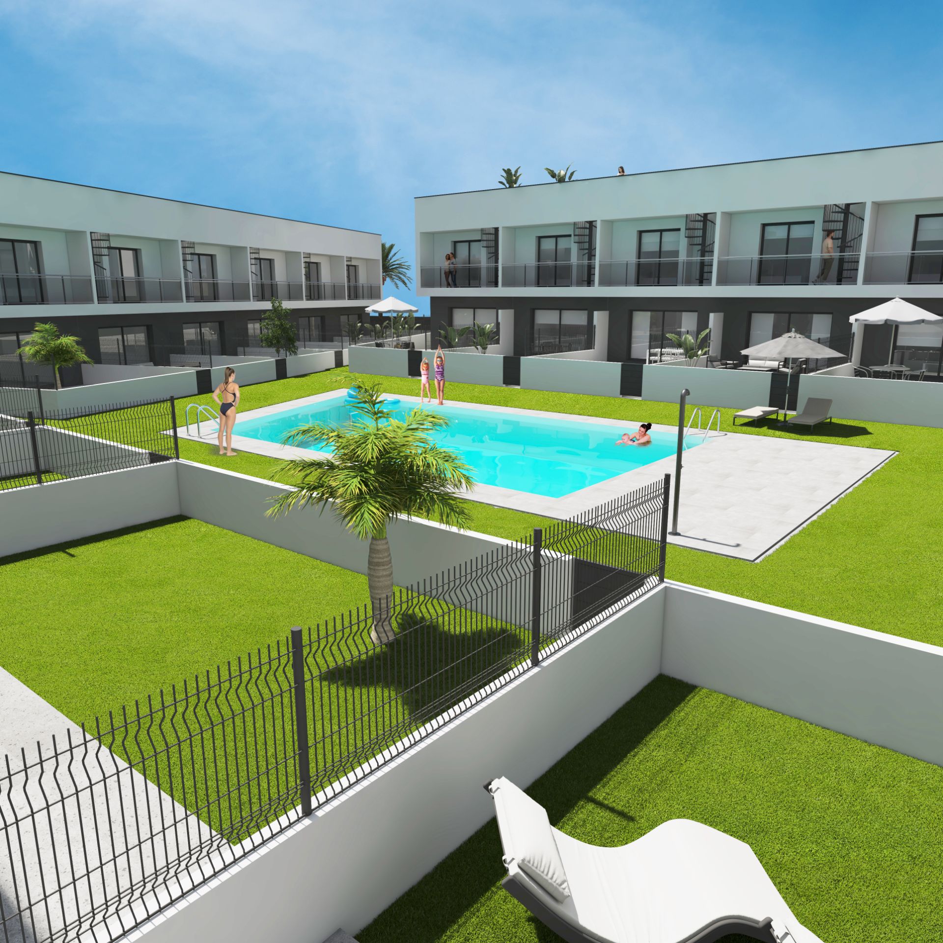 Swimming pool of Single-family semi-detached for sale in El Vendrell  with Air Conditioner, Heating and Private garden
