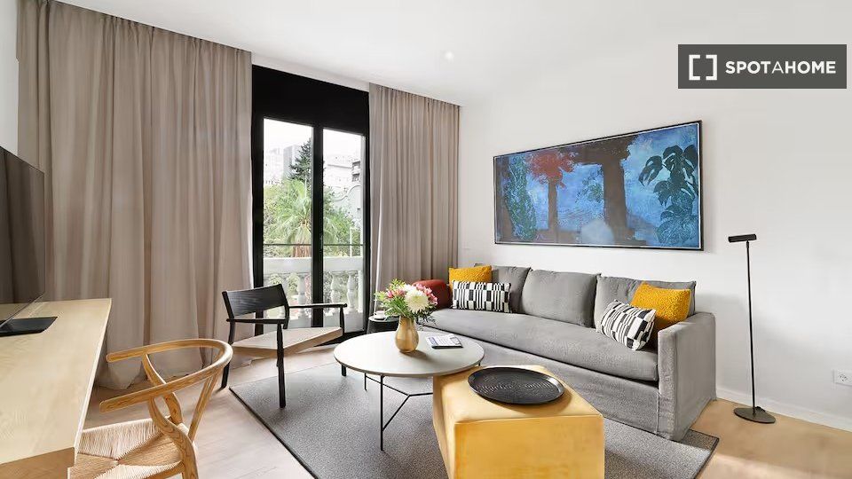 Living room of Flat to rent in  Barcelona Capital  with Air Conditioner, Heating and Furnished