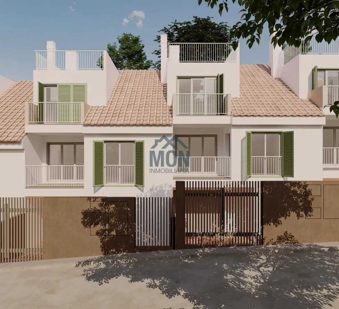 Außenansicht von Einfamilien-Reihenhaus zum Verkauf in Dénia mit Klimaanlage, Heizung und Privatgarten