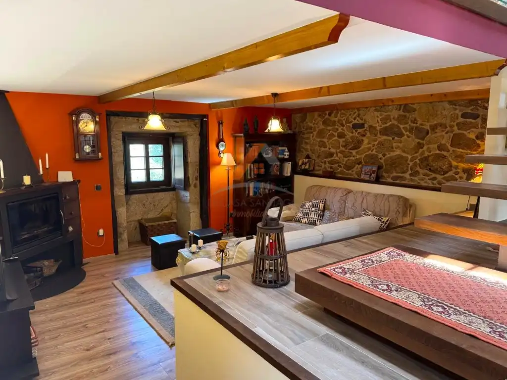 Sala de estar de Casa o chalet en venta en A Estrada  con Jardín privado, Horno y Balcón
