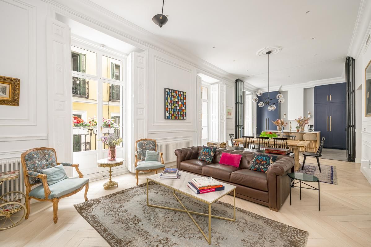 Sala d'estar de Pis de lloguer en  Madrid Capital amb Aire condicionat, Terrassa i Traster