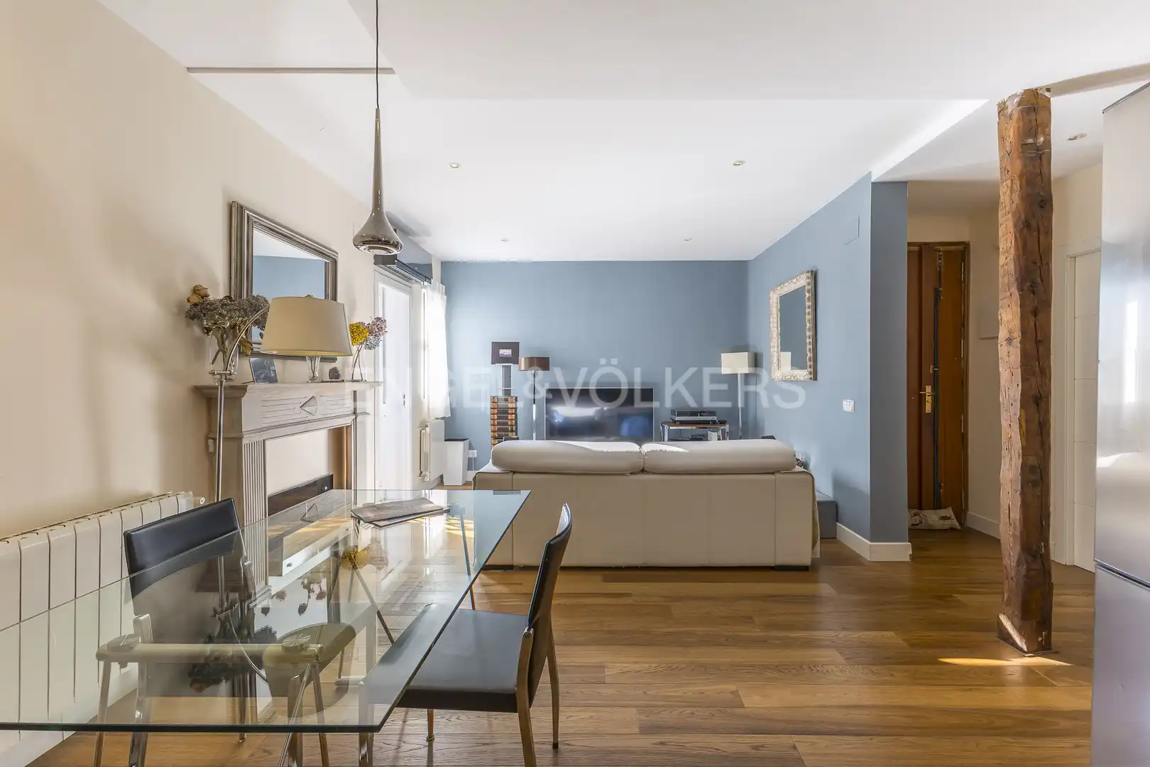 Living room of Flat for rent in Madrid  with Air Conditioner and Heating