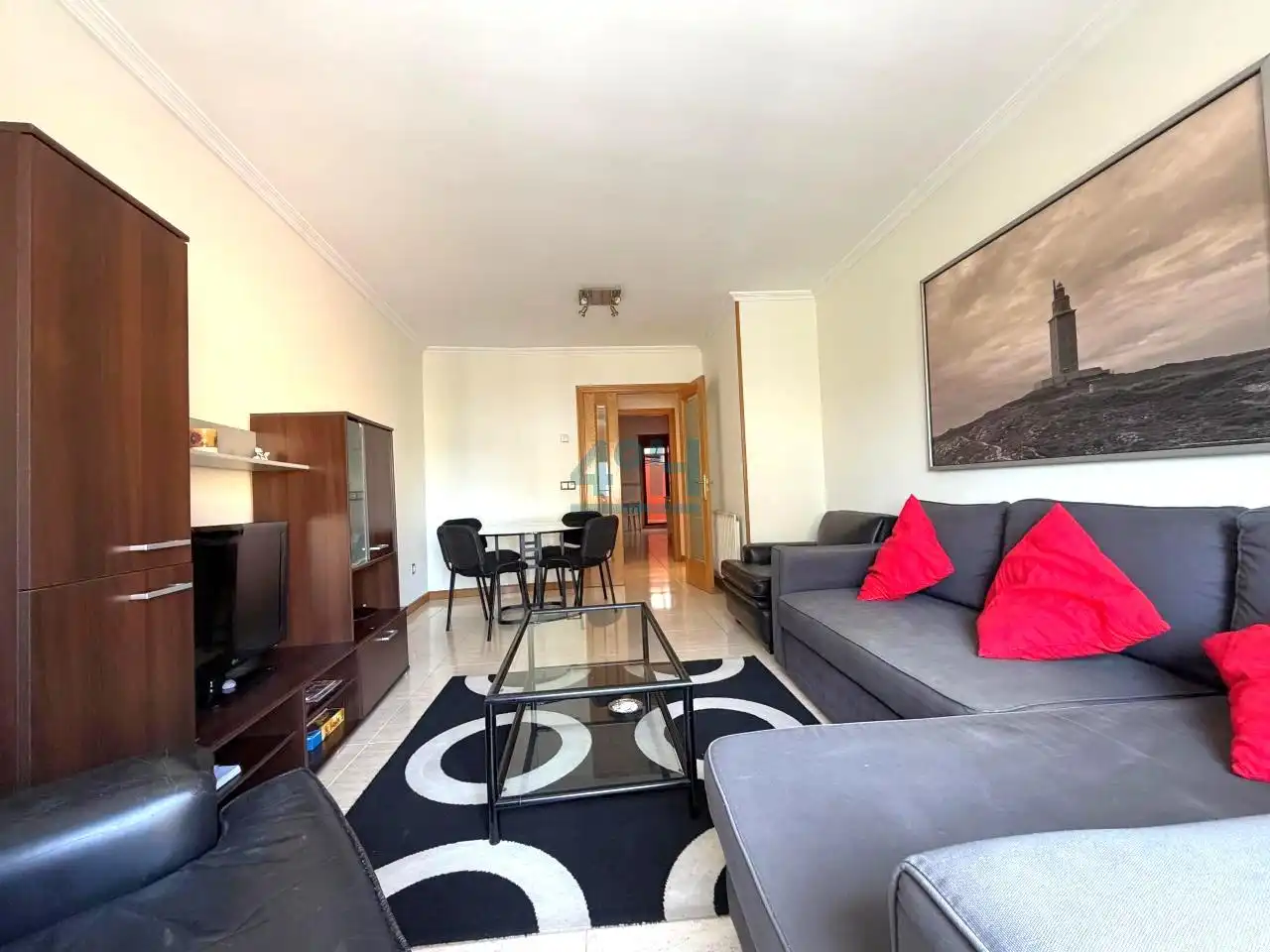 Sala de estar de Apartamento en venta en O Grove   con Calefacción, Terraza y Amueblado