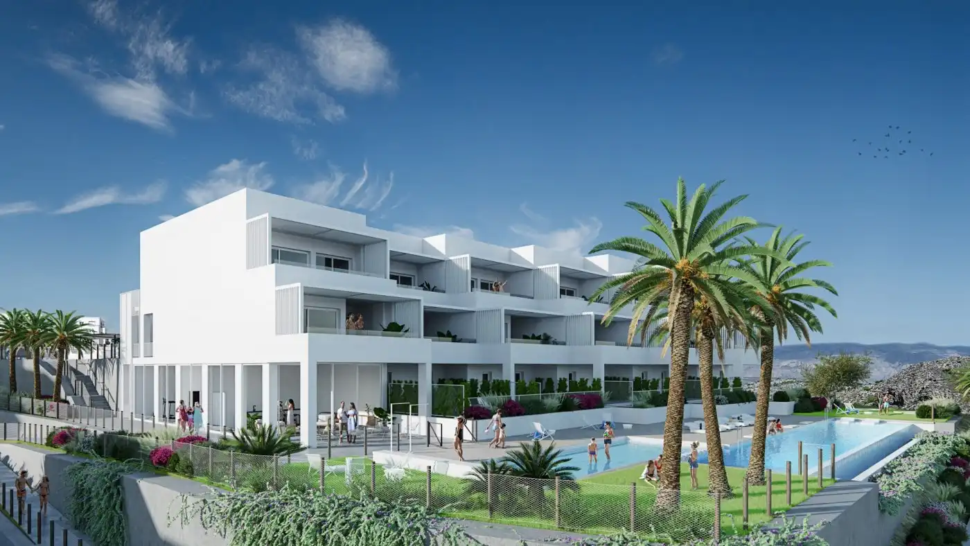 Vista exterior de Apartamento en venta en Villajoyosa / La Vila Joiosa con Aire acondicionado, Jardín privado y Terraza