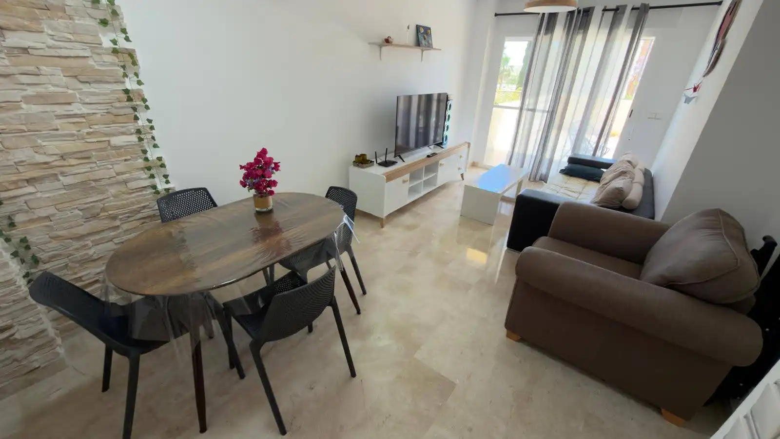 Sala d'estar de Apartament en venda en Murcia amb Terrassa, Moblat i Piscina comunitària