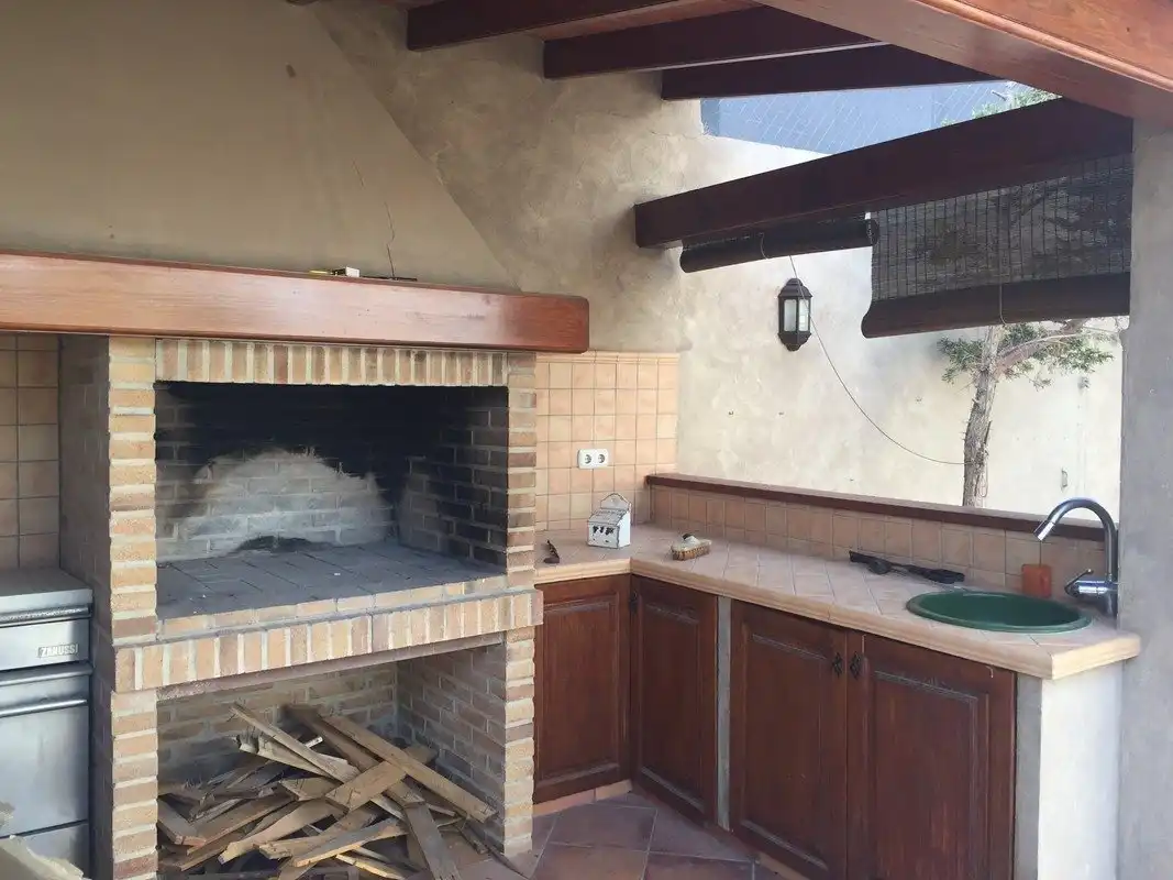 Cuina de Casa o xalet en venda en Elche / Elx amb Jardí privat, Terrassa i Piscina