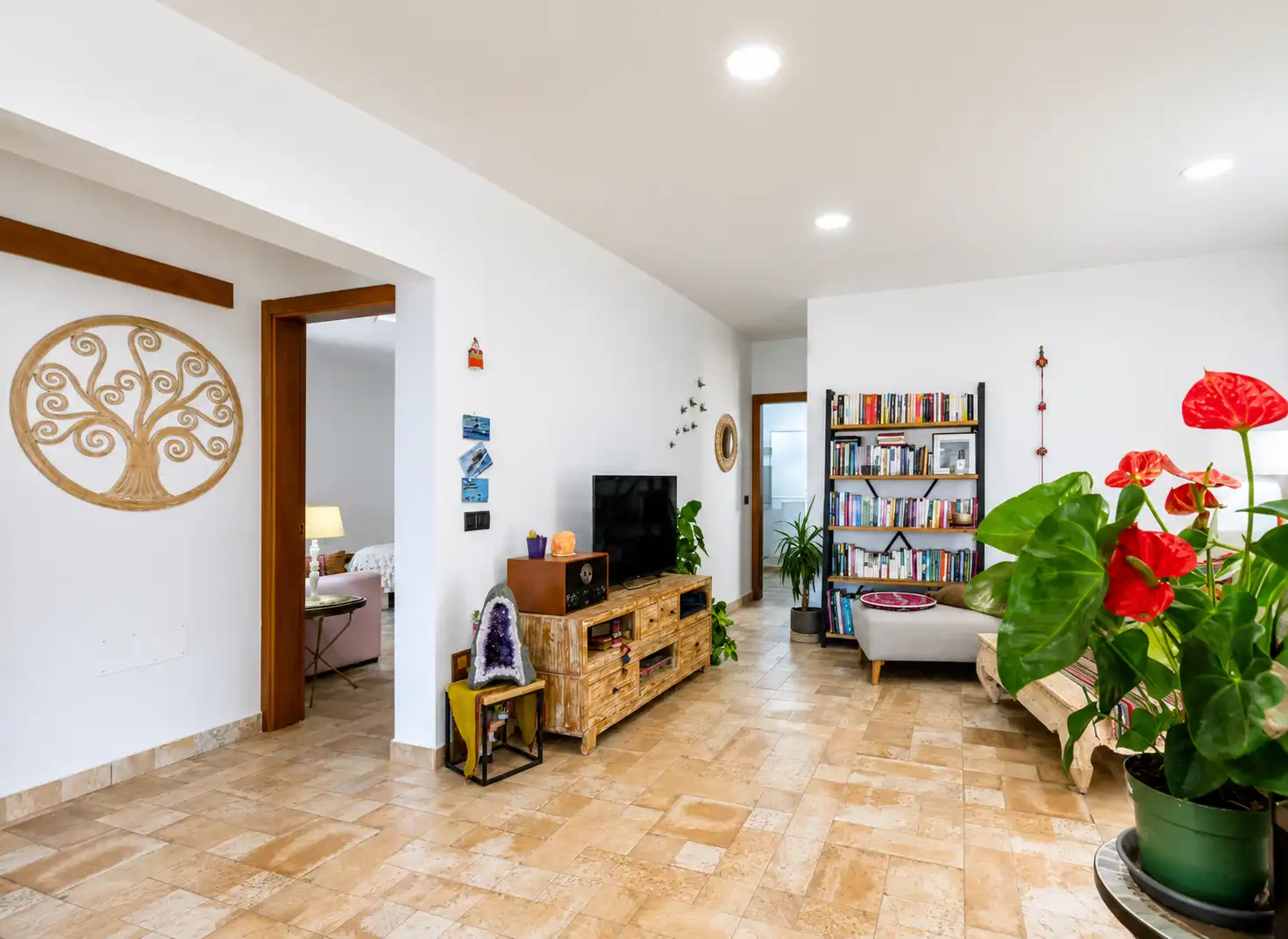 Sala de estar de Finca rústica en venta en Guía de Isora con Jardín privado, Terraza y Piscina