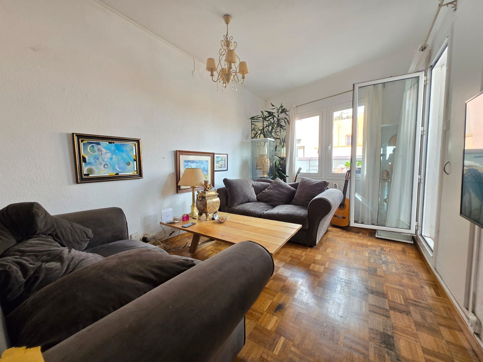 Living room of Attic for sale in  Barcelona Capital  with Heating, Terrace and Furnished