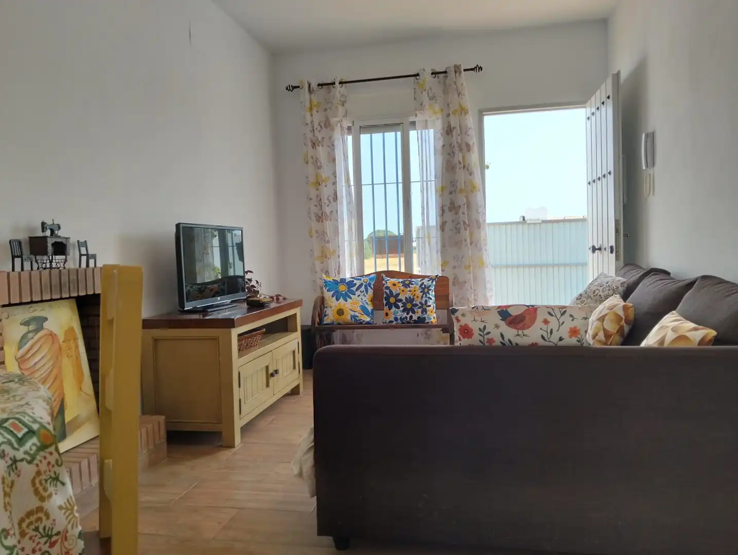 Wohnzimmer von Haus oder Chalet zur Miete in Conil de la Frontera mit Klimaanlage, Schwimmbad und Möbliert