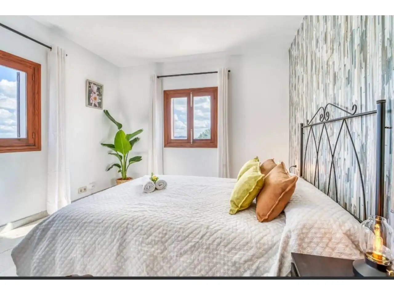 Schlafzimmer von Country house zur Miete in Lloret de Vistalegre mit Klimaanlage, Privatgarten und Terrasse
