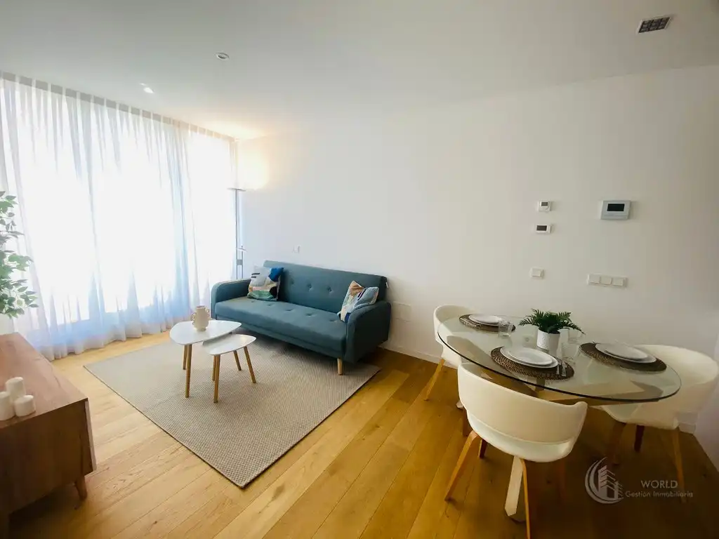 Sala de estar de Piso de alquiler en Madrid con Aire acondicionado, Calefacción y Jardín privado