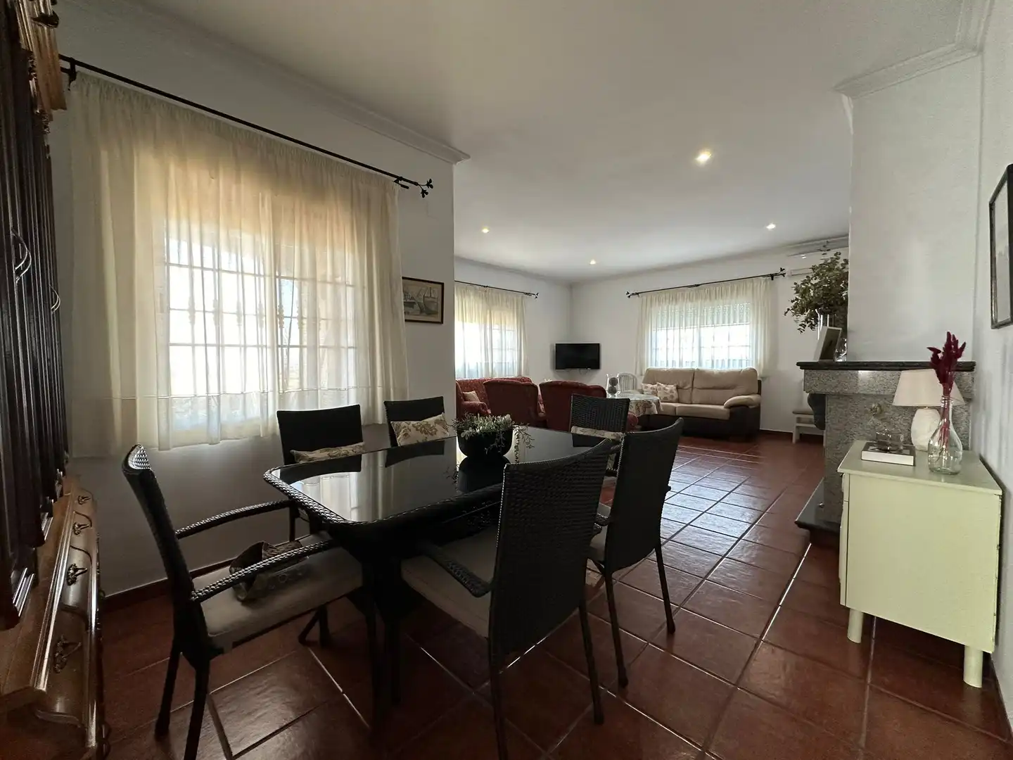 Sala d'estar de Casa o xalet en venda en Magacela amb Jardí privat, Terrassa i Piscina