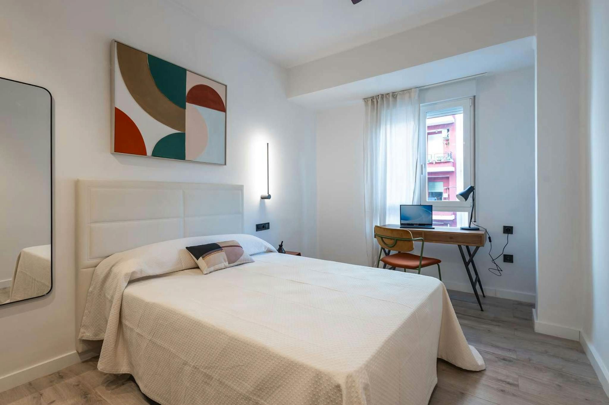 Bedroom of Flat to share in  Valencia Capital  with Air Conditioner, Heating and Furnished