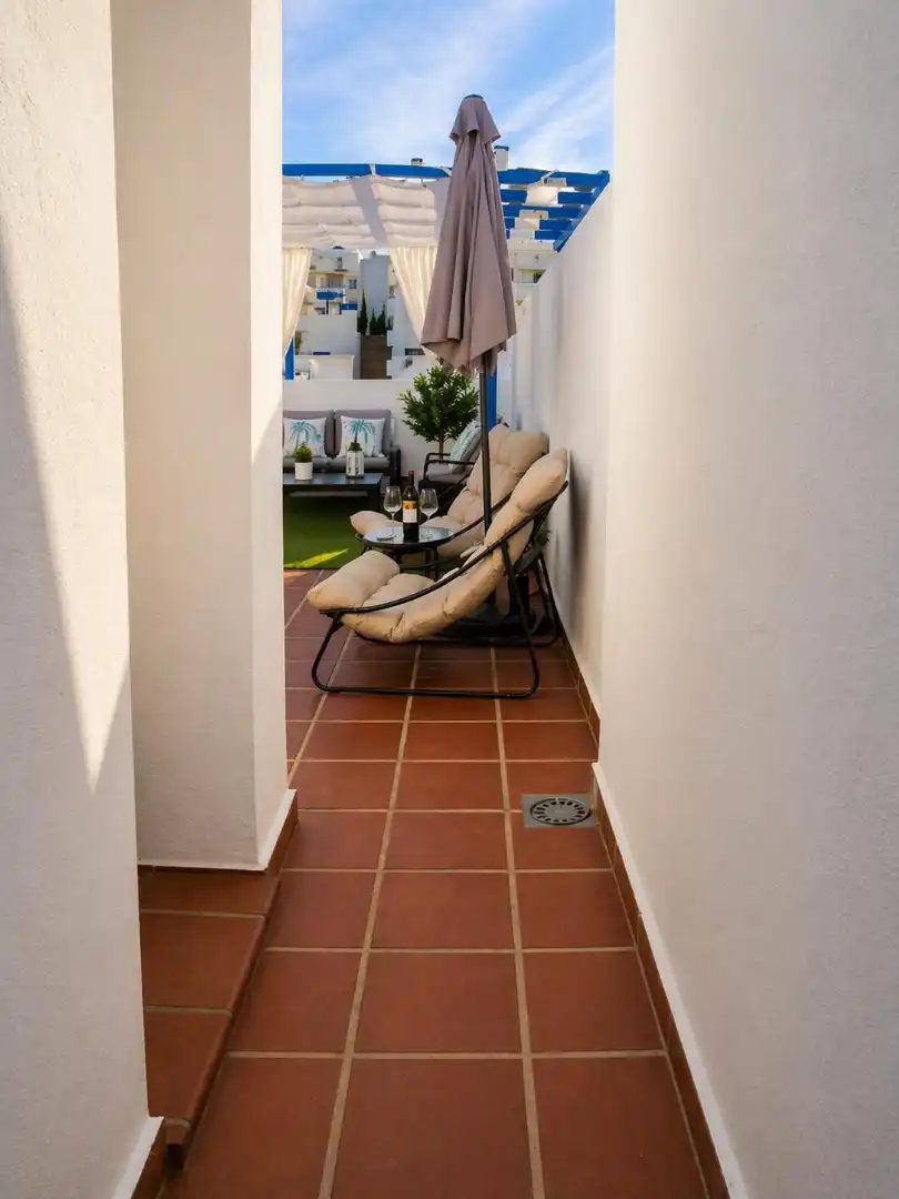 Terrasse von Dachboden zum Verkauf in Benalmádena mit Klimaanlage, Heizung und Terrasse