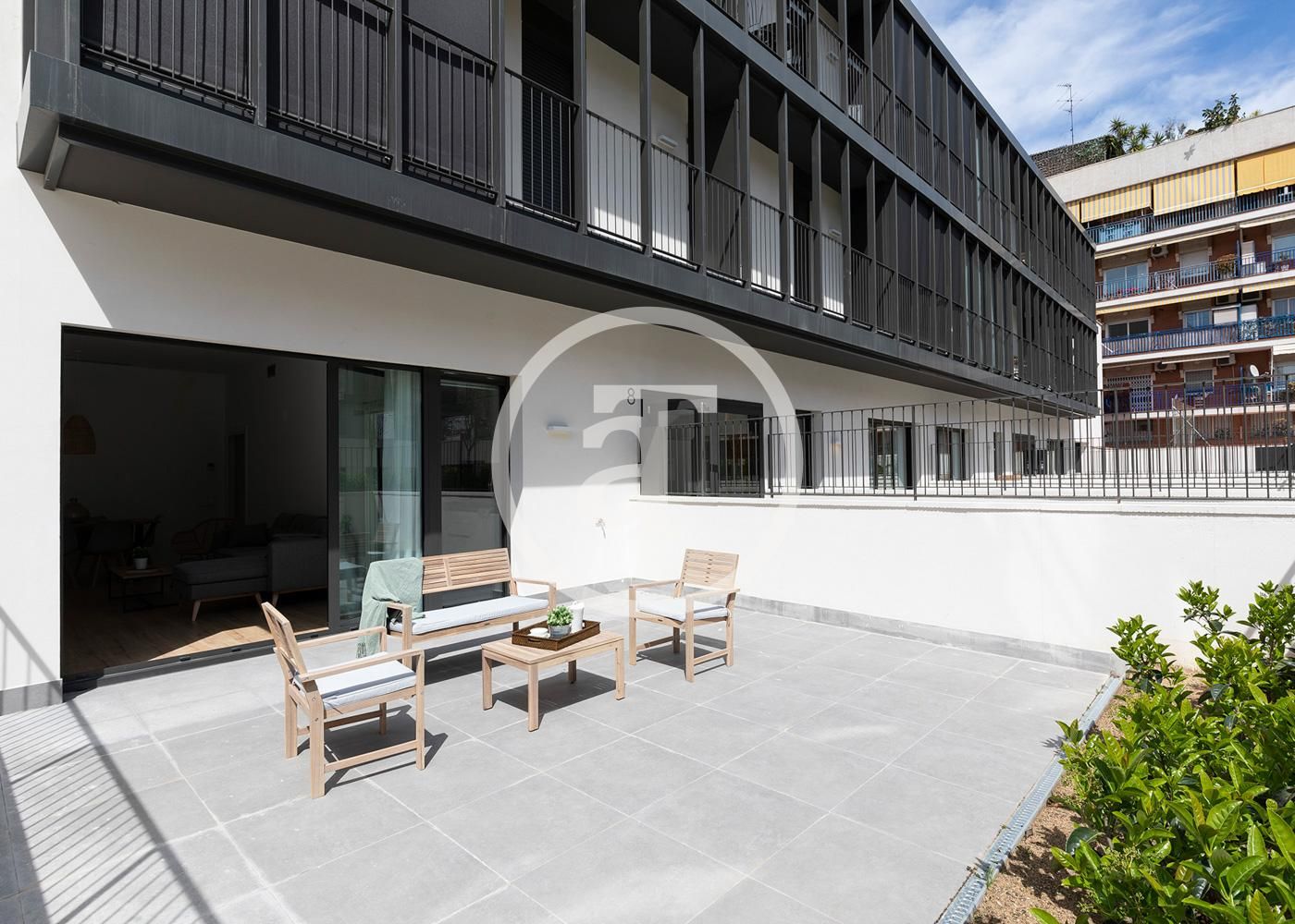 Terraza de Piso de alquiler en  Barcelona Capital con Aire acondicionado, Calefacción y Amueblado